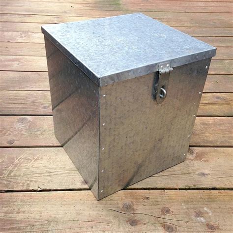 large galvanized metal box with lid|boxes 50 50cm galvanized steel.